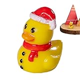 Ambiance des Fêtes: Ce canard en résine artisanale style Noël rehausse votre espace en créant une ambiance conviviale et gaie, s'intégrant parfaitement aux arrangements de bureau, vitrine ou aux scènes miniatures festives pour une décoration de saison réussie.