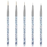 5 Pcs Eyeliner Brush, Nail Art Brushes Fine Point Nail Art Liner Brushes Set, Thin Eye Makeup Gel Eyeliner Brush for Graphic Cosmetic, Nails Tools