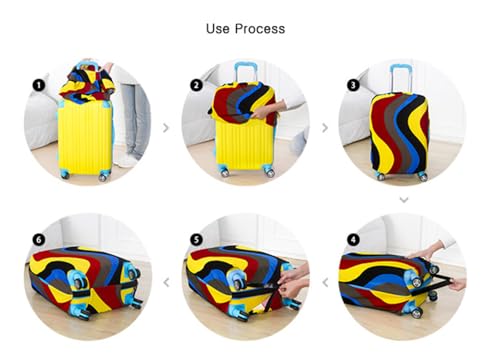 Digital Printing Elastic Luggage Protective Cover Washable Dust-Proof Travel Trolley Suitcase Protector Fit 18-30 Inch (Red/White/Green, Medium for 24")3