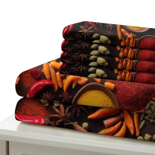 Parure de lit microfibre King 220x240cm imprimé piment et citron vert haute qualité