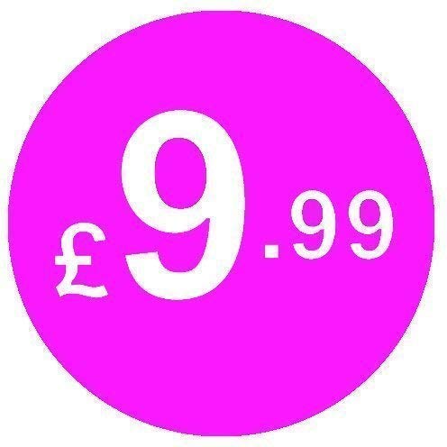 from 99p to ยฃ10 - Pack of 200 Pink 20mm Price Stickers/Sticky Labels (Pink ยฃ9.99)