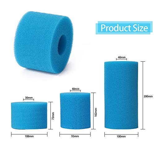 Cartucho de esponja de espuma de filtro de piscina reutilizável lavável para Intex tipo A
