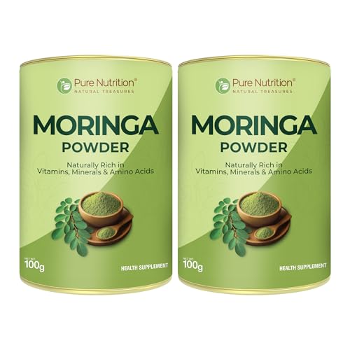 Image of Pure Nutrition Moringa Powder, 200g (100g x2) | Helps in weight management | Reduces stress levels | Improves immunity and energy levels | Packed with vitamins, minerals and amino acids