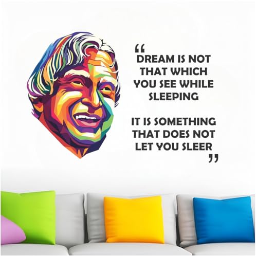 Image of Dr. A.P.J. Abdul Kalam Inspirational Quote Wall Sticker - Motivational Wall Decal for Study Room, Office, Classroom & Home Decor (Size - 46CM X66CM)