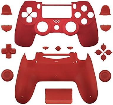WPS Matte Controller Case Collection Full Housing Shell + Full Button for PS4 Playstation Slim Pro JDM-040 Controller Red