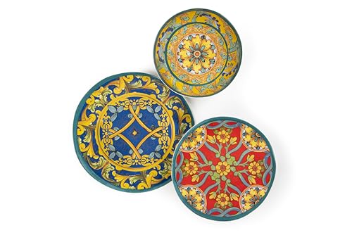 Excelsa Etna - Vajilla de melamina de estilo siciliano, 12 piezas