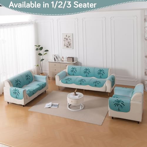 Image of HOKIPO HeavenHue Sofa Cover 1 Seater for Seat & Back, Island Breeze