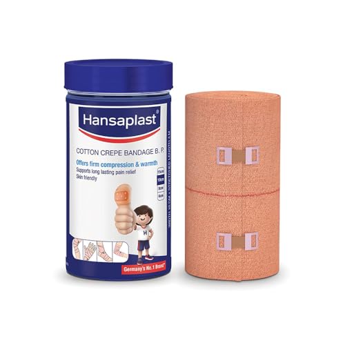 Hansaplast Soft Cotton Crepe Bandage For Pain Relief |10Cm X 4Mtr, Skin-Friendly | Crepe Bandage For Hands, Legs And Ankle Support | Provides Warmth A