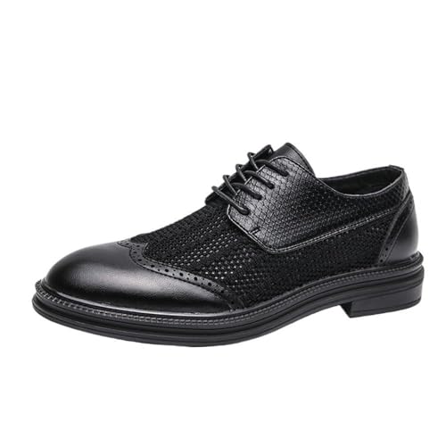 Men's Classic Breathable Leather Oxford Dress Shoes Business Formal Lace-Up Wedding Comfortable Non-Slip Office Footwear Stylish for Men Daily