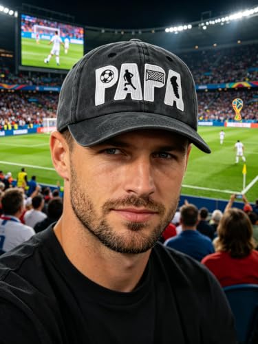 Image of Soccer Papa Hat, Adjustable Embroidered Soccer Dad Baseball Cap