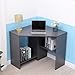 Home Source Computer Desk PC Laptop Table Home Office Study Gaming, Grey, Corner