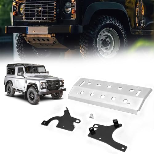 Front Skid Plate Compatible with LR Defender 90/110 1990–2016, Heavy-Duty Aluminum Front Bumper Guard Underbody Protection Plate, Off-Road Upgrade Accessory