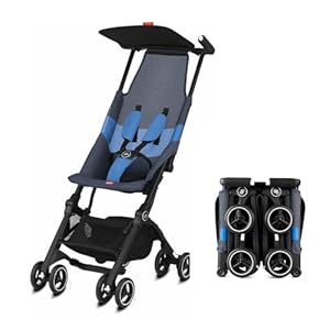 gb Pockit Air All Terrain Ultra Compact Lightweight Travel Stroller with Breathable Fabric in Night Blue , 28×17.5×39.8 Inch (Pack of 1)