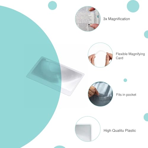 Image of oddpod 10 Pcs Credit Card Size Fresnel Lens & Flexible Plastic 3X Magnifying Sheet - Pack of 10