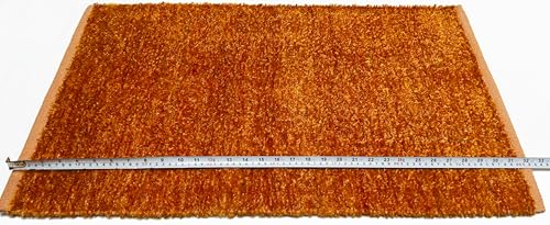 Image of House2Home Feather Cotton Blend Door Mat | 2Pc. Combo | 50x80cm | Side Binding - Available in 8 Colors (Carrot)