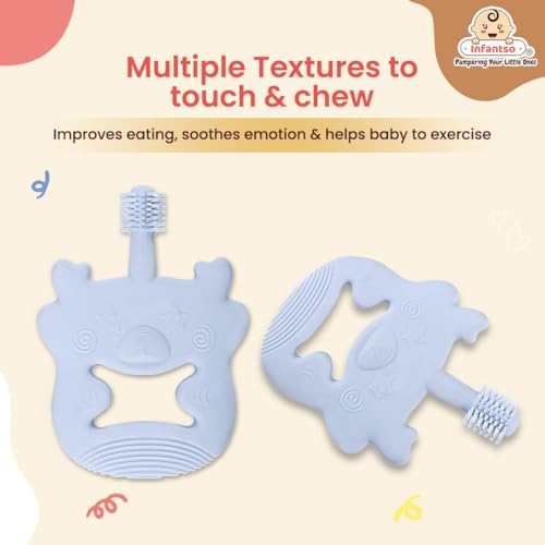 Image of Infantso Soft Silicone Teether for Baby Teething, Bear Teether Toy for 0-12 Months, BPA Free Silicone Soothing Baby Teether | BPA Free, Food Grade Soft & Safe Gum Relief Toy