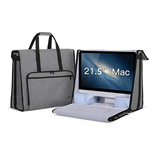 Damero Bärväska kompatibel med Apple iMac 21,5 tum, bärväska kompatibel med Apple iMac 21,5 tum och annat fäste, grå