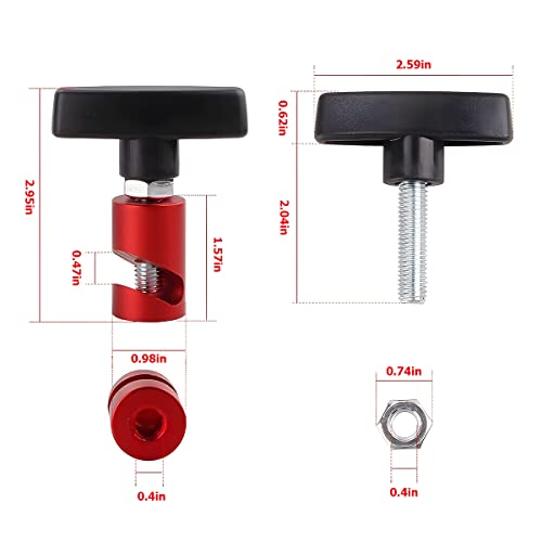Zipelo Lift Support Clamp, Hood Strut Fixing Clamps With Brass Core, Shock Prop Strut Stopper Retainer For Car Hood, Spark Plug Gap Gauge Tool, Universal Automotive Accessories (Red) #TOP1