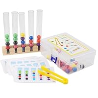 Color Matching Toy Bead Ball Tube Set | Wooden Clip Sorting Game | Motor Activity | Toddler Learning Tool | Preschool Skill Builder | Educational Training Kit | Child Development Aid