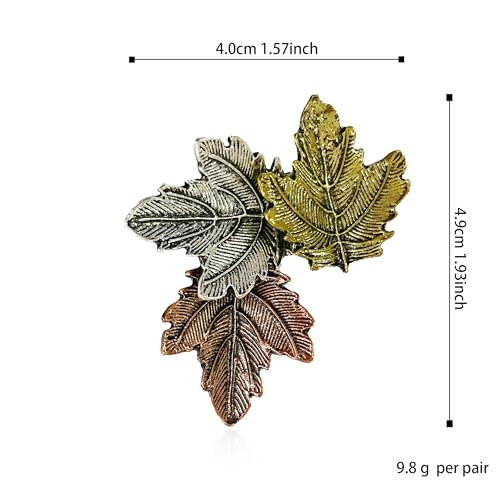 Image of Fall Plant Vintage Broches Pin Maple Leaf Brooch Bronze Brooches Pins Collar for Women Dance Party Accessories Halloween