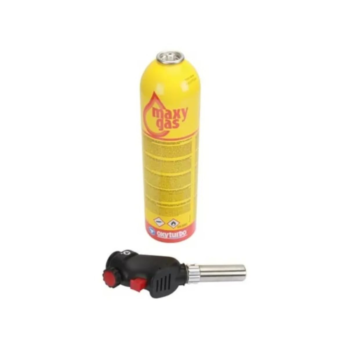 Oxyturbo Cannello Saldobrasatura con Bombola "Easylaser Kit 574150" | Microtorcia a Gas Professionale per Brasatura Dolce e Forte, Accensione Piezo, 1800-1850 °C, per Idraulici e Frigoristi