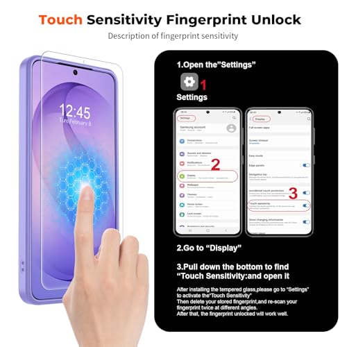 Image of SUPFINE Magnetic for Samsung Galaxy S26 Plus Case with Screen Protector, (Built-in Magnets) (Military Grade Drop Protection) Slim Translucent Shockproof Phone Case,Purple