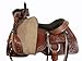 Western Horse Trail Saddle Pleasure Ride Floral Tooled Cowboy Rodeo Leather Tack Set Full Quarter Horse Bar (17 Inches)