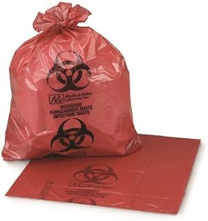 McKesson Infectious Waste Bags - Star-Sealed Bottom, 1.25 mil, Red - 30 gal -33 gal Capacity, 31 in x 41 in, 250 Count