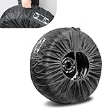 waswale 1 PC Car Tire Protector, 25.98" 190T Oxford Cloth Sun Dustproof 13"-18" Spare Tire Storage Bag with Handle, Four Seasons Universal Portable Anti-Scratch Accessories for Cars (Black #S)