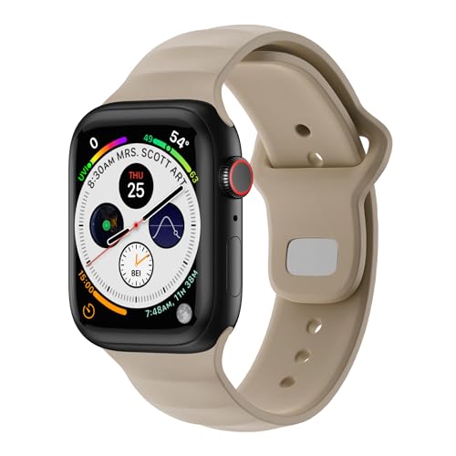 Uppercase Designs Premium Silicone Watch Band, Compatible with Apple Watch (42/44/45/49mm, Sand)
