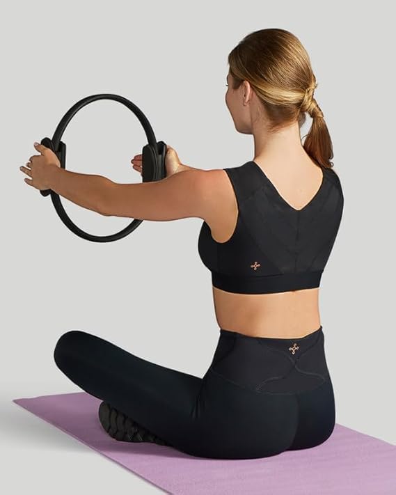 Image of Tommie Copper Shoulder Support Compression Bra with Front Zipper Closure Wireless Posture Corrector & Back Support Bra UPF 50