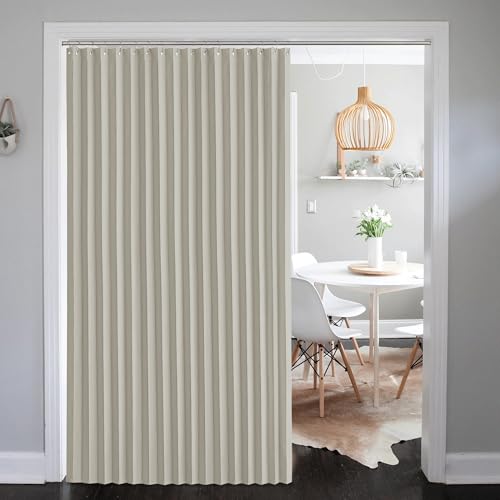 NICETOWN Natural Room Divider Curtains 84 Inches for Sliding Glass Doors