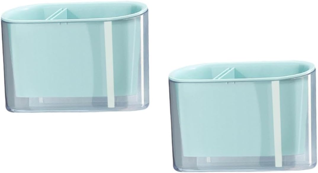 2pcs Cutlery Holder for Sink Double Water Draining Rack Easy-clean Kitchen Organizer