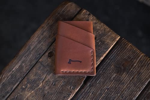 The Port Wallet by Craft and Lore, Handmade Minimal Leather Card Wallet (Buck Brown)2