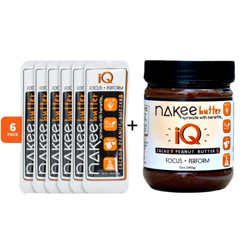 Nakee Butter Iq | Keto Nut Butter Peanut Butter Packets - Organic, Natural Source Of High Fat & Protein, Low Carb Snacks For Keto And Paleo With Mct Oil (Chocolate, Jar + 6-Pack) #TOP2