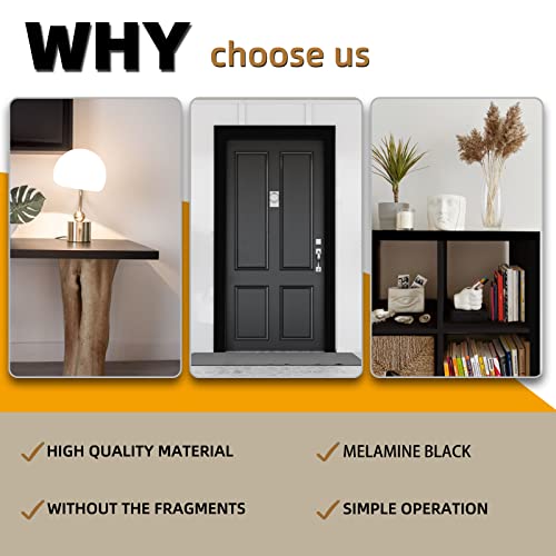 GSCIT Club Melamine Edge Banding, 1 1/2 Inch x 10ft Black With Hot Melt Adhesive Pre-glued Flexible Edging Trim for Plywood Cabinet