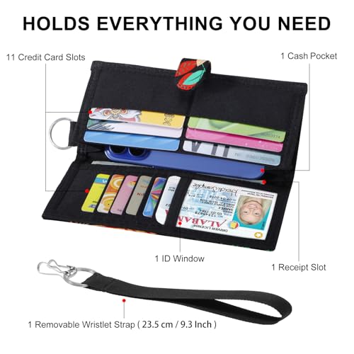 XEYOU Women's Wallet RFID Blocking Credit Card Holder Wallet Large Capacity Wristlet Canvas Wallets Purse4