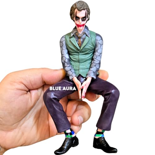 Image of Blue Aura Joker Action Figure Car Accessories Joker Statue for Decor Dashboard Toy Height - 15CM | Jo-ker Sitting