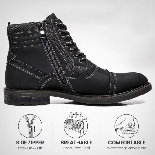 Image of Arkbird Mens Chelsea Boots, Stylish and Comfort Leather Chukka Ankle Boots with Zipper