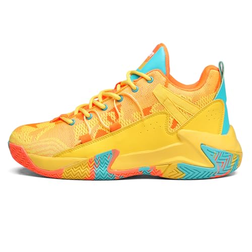 SANEARDE Mens Basketball Shoes High Top Breathable Non Slip Outdoor Sneakers Cushioning Workout Shoes for Fitness2