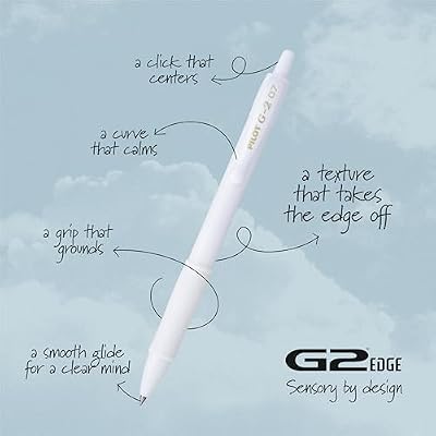 PILOT, G2 Premium Gel Roller Pens, G2 Edge White, Sensory Writing Experience, 12ct box, Fine Point 0.7 mm