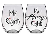 Gay Wedding, Engagement, Anniversary Gift - Mr. Right, Mr. Always Right - Set of Two (2) Premium...