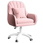 Aivermeil Office Chair, Vanity Swivel Chair, with Velvet Padding pillow,Adjustable Height, for Home Office, Study, Bedroom,150kg Load Capacity Pink
