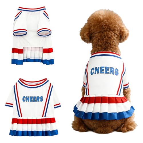 Vestido de animadora para perros blanco tamaño M