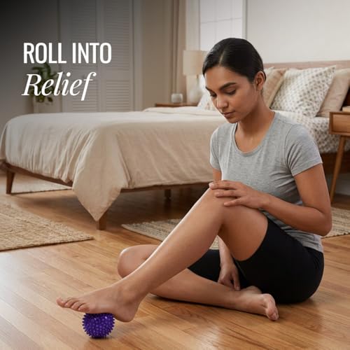 Image of WiseLife Deep Tissue Massage Ball | High Density Massage Roller For Pain Relief, Physiotherapy For Back, Foot & Hand | Trigger Point Therapy Massage Ball For Recovery (Purple)
