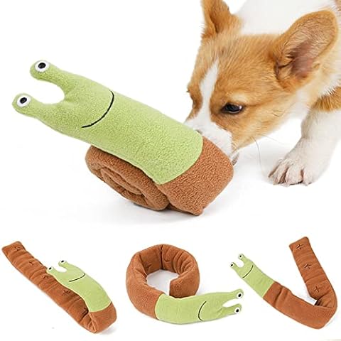 JHLL Dog Toys Snail Pet Molar Sniffing Toy Dog Funny Chew Bite Plush Interactive Supplies Can Be Folded Unfolded Cover