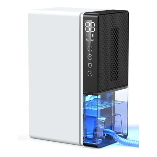Deshumidificador eléctrico 2.8L, Deshumidificador de habitaciones silencioso con apagado automático, temporizador, modo sleep, luz nocturna de 7 colores, portátil, baño(1100ML/24H)