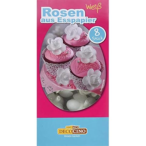 Decocino Rosen aus Essbapier weiß Cover