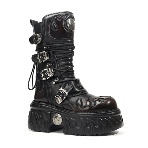 Songella Botas Punk Góticas de Plataforma para Mujer con Diseño