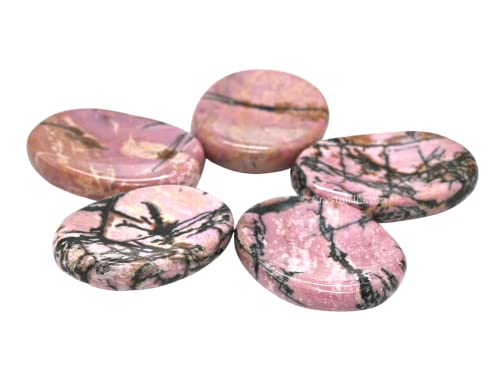 Image of Crystal Heaven Rhodonite Crystal Thumb Worry Pebbles Stones For Anxiety Stress Relief Massage - Aaa Grade Original Healing Gemstone Agate Rubbing Stone For Yoga Meditation Spiritual Reiki Feng Shui